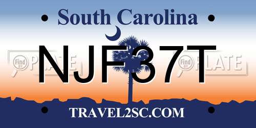NJF37T South Carolina License Plate
