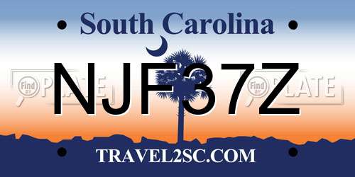 NJF37Z South Carolina License Plate