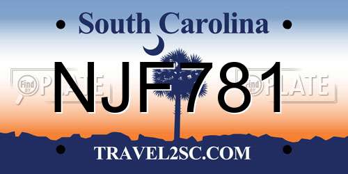 NJF781 South Carolina License Plate