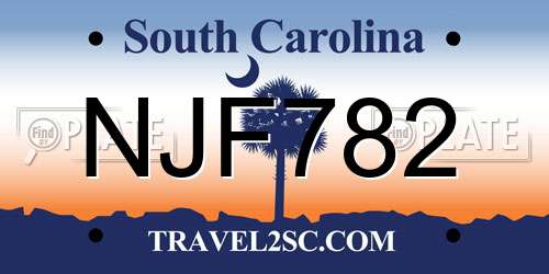 NJF782 South Carolina License Plate