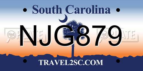 NJG879 South Carolina License Plate