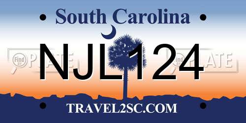 NJL124 South Carolina License Plate