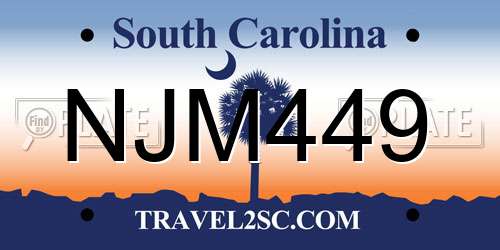 NJM449 South Carolina License Plate