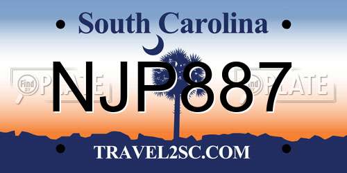 NJP887 South Carolina License Plate