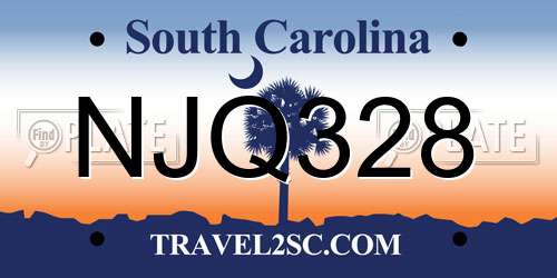 NJQ328 South Carolina License Plate
