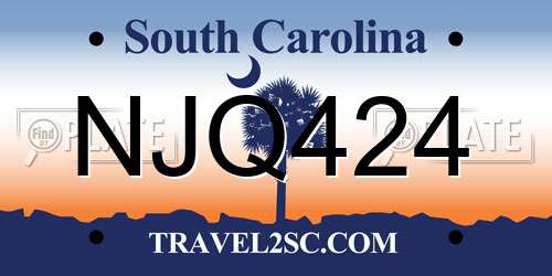 NJQ424 South Carolina License Plate