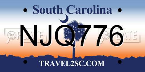 NJQ776 South Carolina License Plate