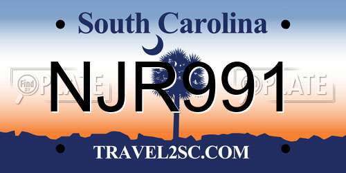 NJR991 South Carolina License Plate