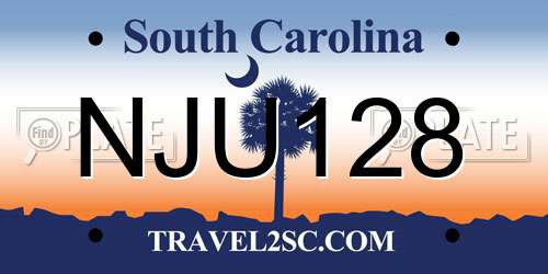 NJU128 South Carolina License Plate