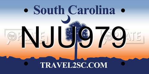 NJU979 South Carolina License Plate
