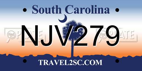 NJV279 South Carolina License Plate