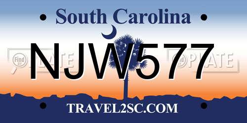 NJW577 South Carolina License Plate