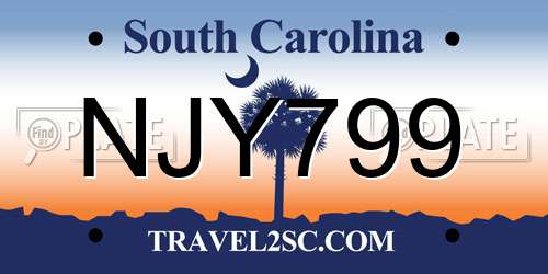 NJY799 South Carolina License Plate