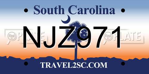 NJZ971 South Carolina License Plate