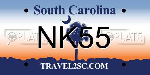 NK55 South Carolina License Plate