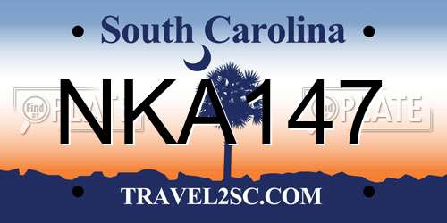 NKA147 South Carolina License Plate