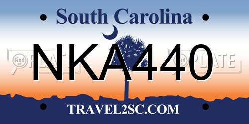 NKA440 South Carolina License Plate