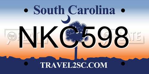 NKC598 South Carolina License Plate