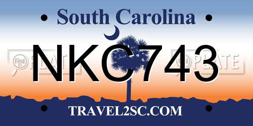 NKC743 South Carolina License Plate