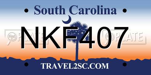 NKF407 South Carolina License Plate