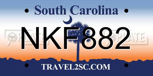 NKF882 South Carolina License Plate