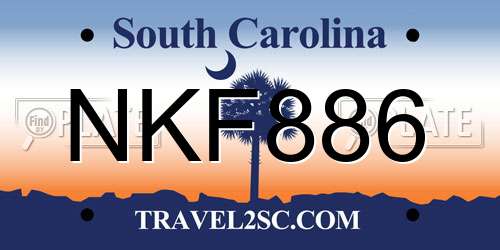 NKF886 South Carolina License Plate
