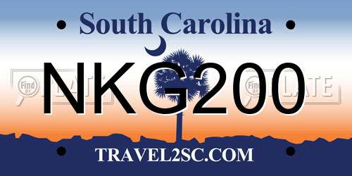 NKG200 South Carolina License Plate
