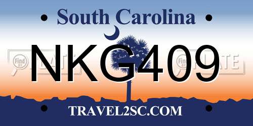NKG409 South Carolina License Plate