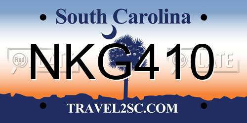 NKG410 South Carolina License Plate