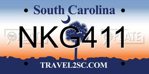 NKG411 South Carolina License Plate