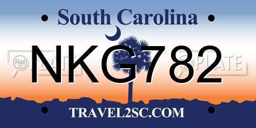 NKG782 South Carolina License Plate
