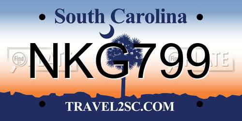 NKG799 South Carolina License Plate