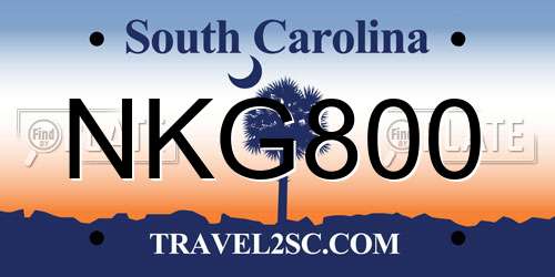 NKG800 South Carolina License Plate