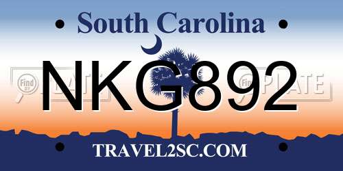 NKG892 South Carolina License Plate