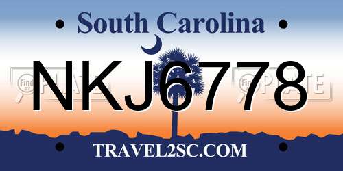 NKJ6778 South Carolina License Plate