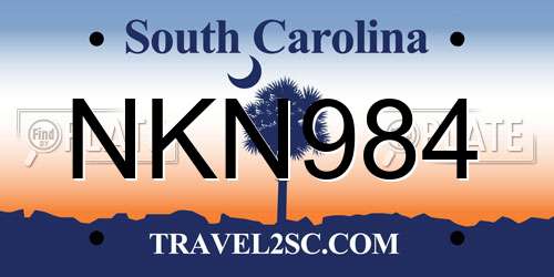 NKN984 South Carolina License Plate