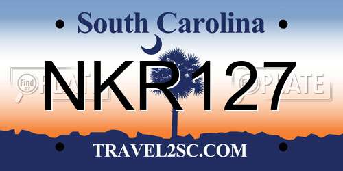 NKR127 South Carolina License Plate