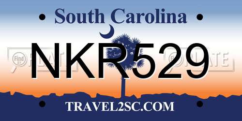 NKR529 South Carolina License Plate