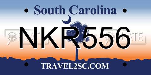 NKR556 South Carolina License Plate