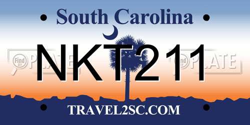 NKT211 South Carolina License Plate
