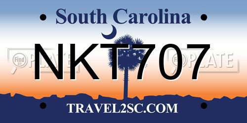 NKT707 South Carolina License Plate