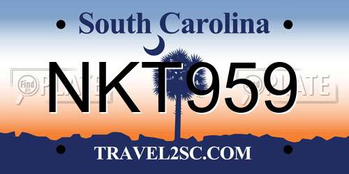 NKT959 South Carolina License Plate