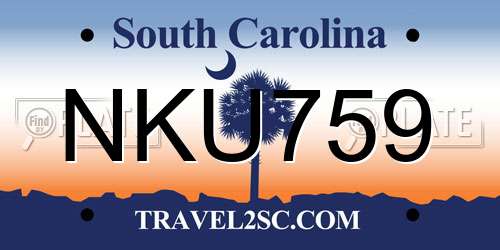 NKU759 South Carolina License Plate