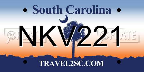 NKV221 South Carolina License Plate