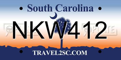 NKW412 South Carolina License Plate