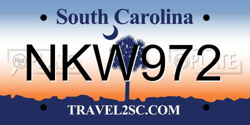 NKW972 South Carolina License Plate