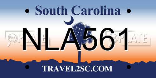 NLA561 South Carolina License Plate