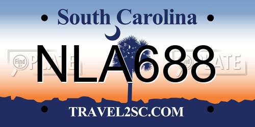 NLA688 South Carolina License Plate