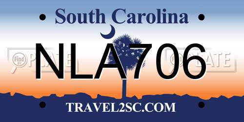 NLA706 South Carolina License Plate