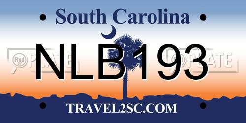 NLB193 South Carolina License Plate